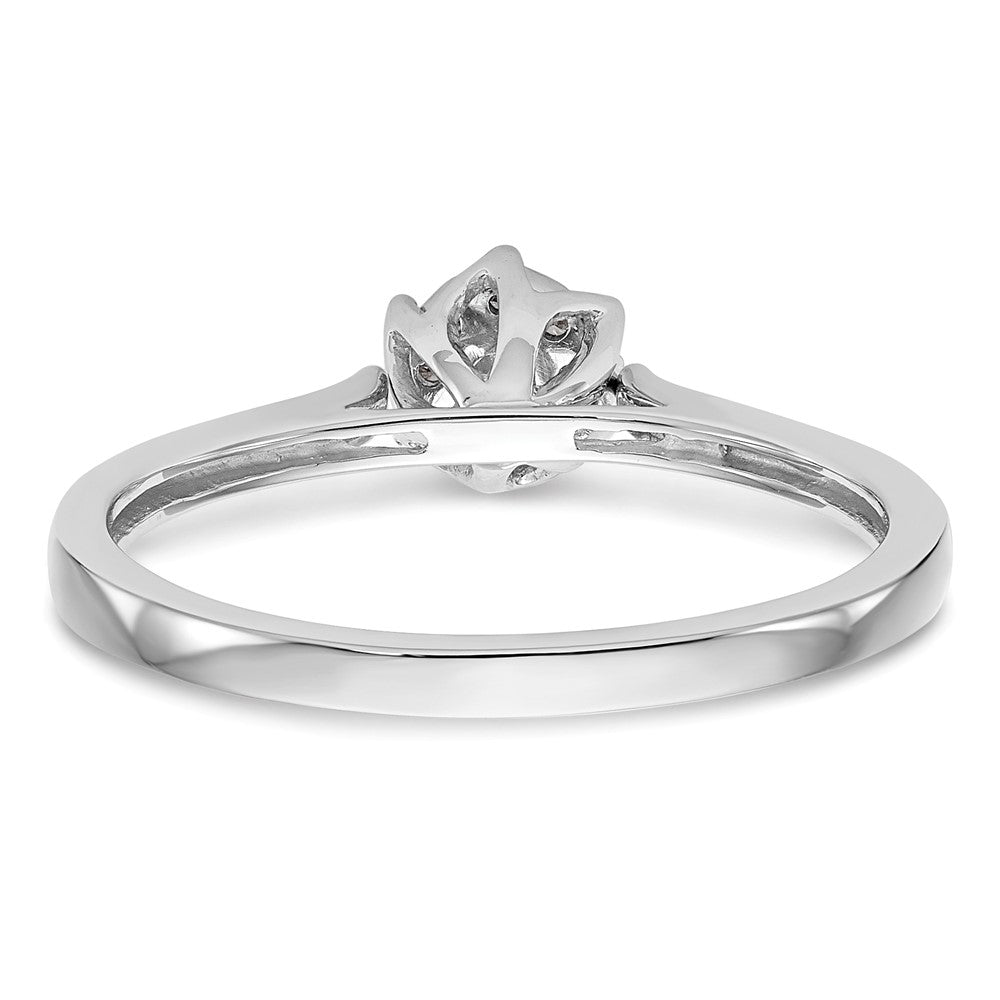 14K Weißgold Verlobungsring mit natürlichen Diamanten im Cluster-Design