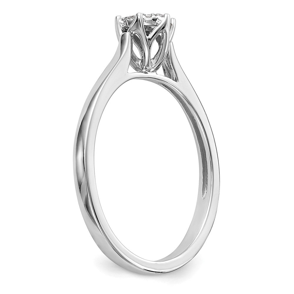 14K Weißgold Verlobungsring mit natürlichen Diamanten im Cluster-Design