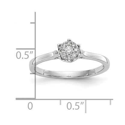 14K Weißgold Verlobungsring mit natürlichen Diamanten im Cluster-Design
