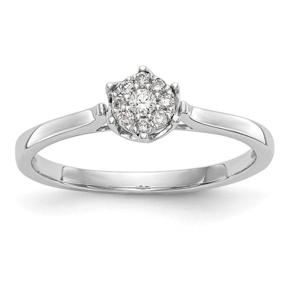 14K Weißgold Komplett Diamant Cluster Verlobungsring