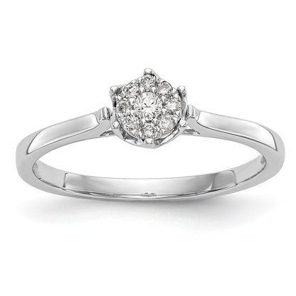 14K Weißgold Verlobungsring mit natürlichen Diamanten im Cluster-Design