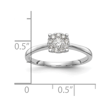 14K Weißgold Heiligenschein Cluster 1/4 Karat Diamant Komplett Verlobungsring
