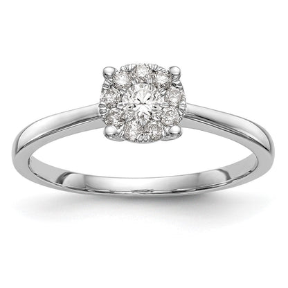 14K Weißgold Heiligenschein Cluster 1/4 Karat Diamant Komplett Verlobungsring