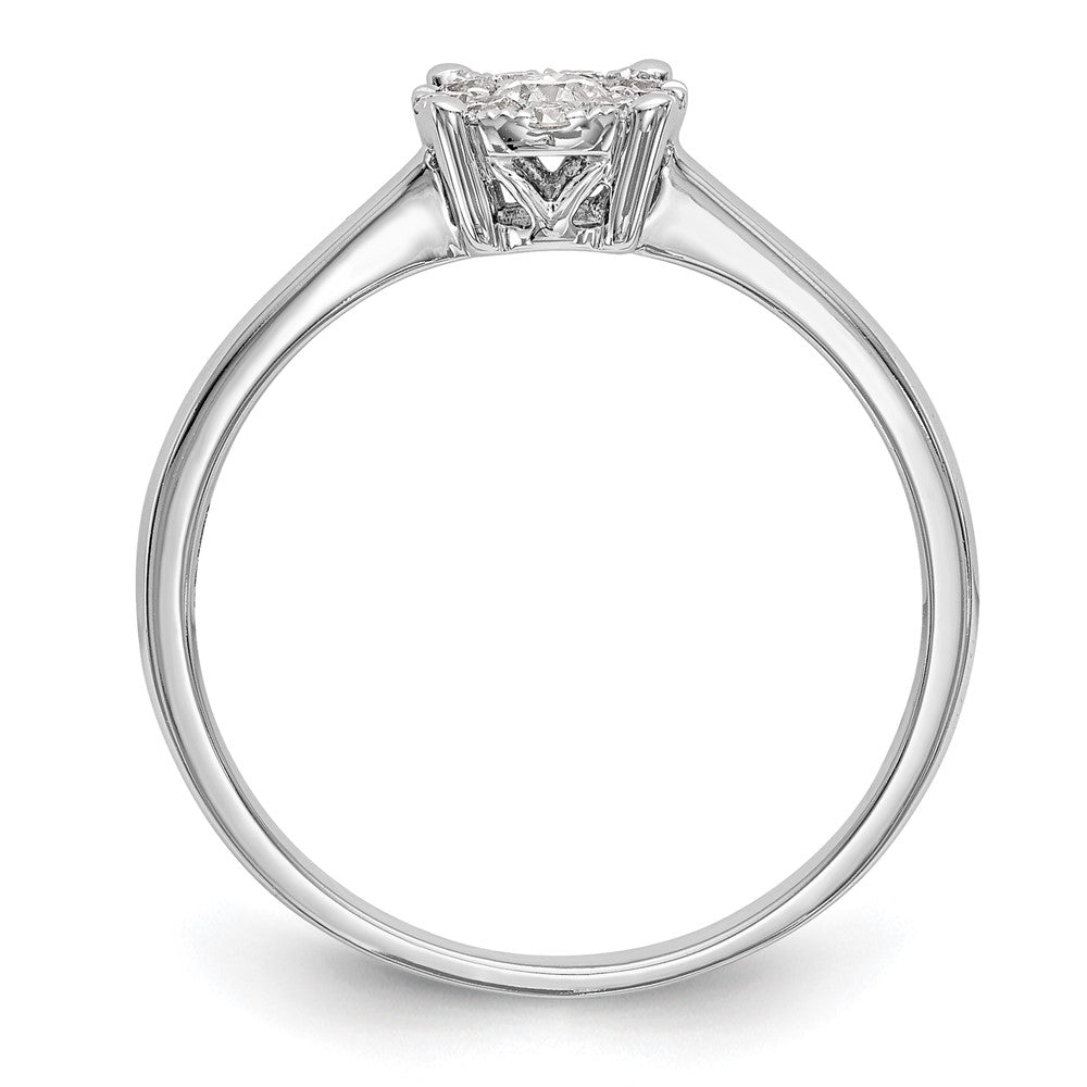 14K Weißgold Verlobungsring mit Diamant-Cluster, Labor gezüchtet, VS/SI+ G+