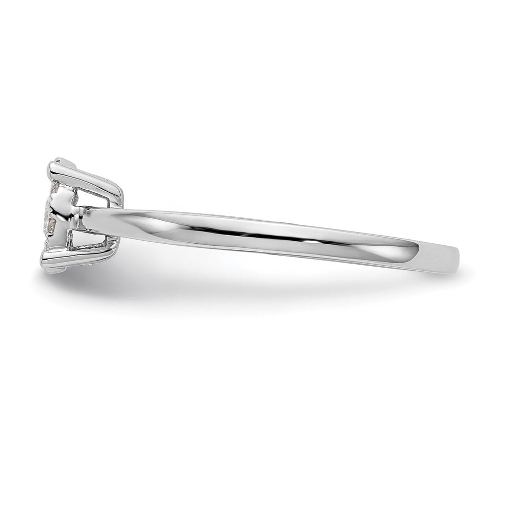 14K Weißgold Verlobungsring mit Diamant-Cluster, Labor gezüchtet, VS/SI+ G+