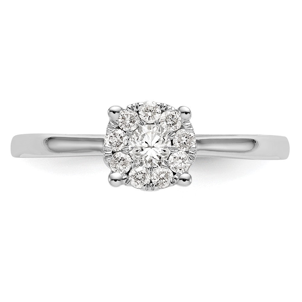 14K Weißgold Verlobungsring mit Diamant-Cluster, Labor gezüchtet, VS/SI+ G+