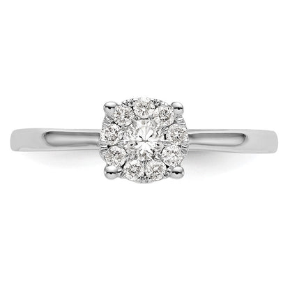 14K Weißgold Verlobungsring mit Diamant-Cluster, Labor gezüchtet, VS/SI+ G+