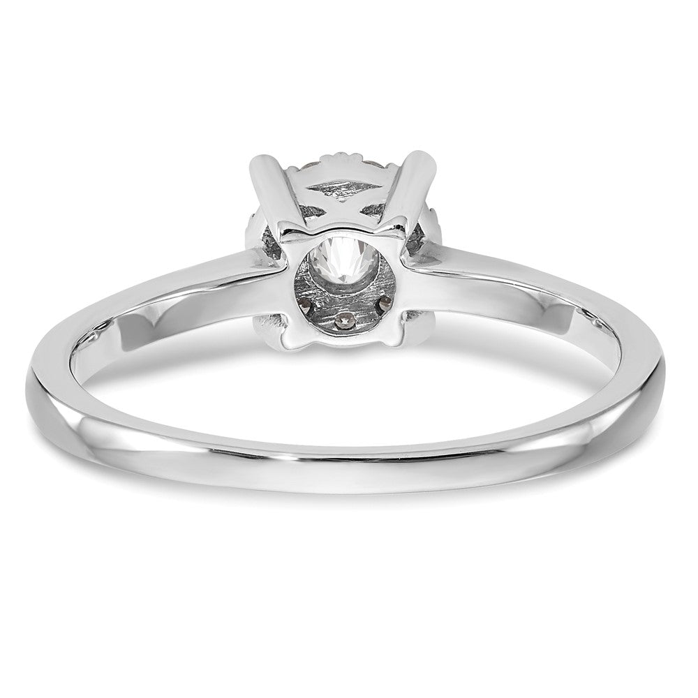 14K Weißgold Verlobungsring mit Diamant-Cluster, Labor gezüchtet, VS/SI+ G+