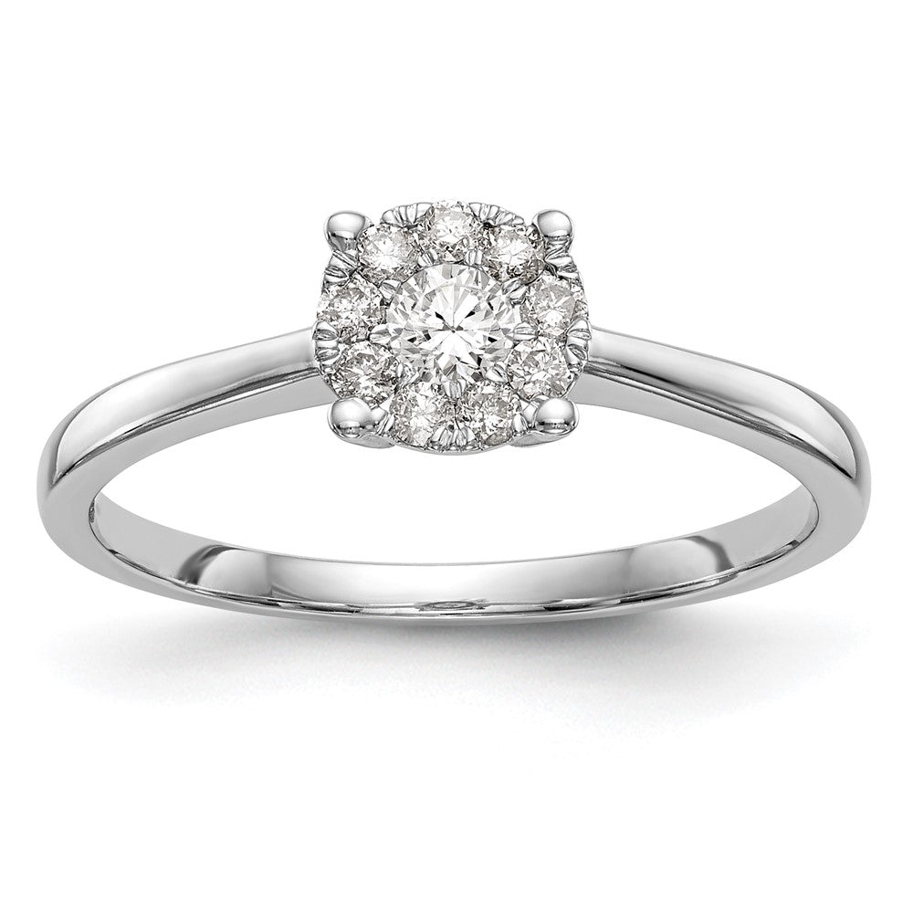 14K Weißgold Verlobungsring mit Diamant-Cluster, Labor gezüchtet, VS/SI+ G+