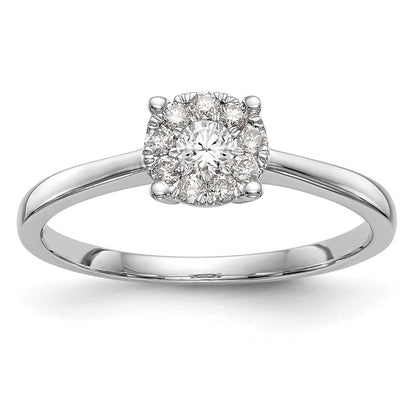 14K Weißgold Verlobungsring mit Diamant-Cluster, Labor gezüchtet, VS/SI+ G+