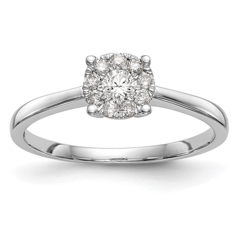14K Weißgold Verlobungsring mit Diamant-Cluster, Labor gezüchtet, VS/SI+ G+