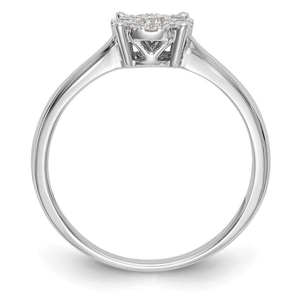 14K Weißgold Heiligenschein Cluster 1/3 Karat Diamant Komplett Verlobungsring