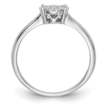 14K Weißgold Heiligenschein Cluster 1/3 Karat Diamant Komplett Verlobungsring