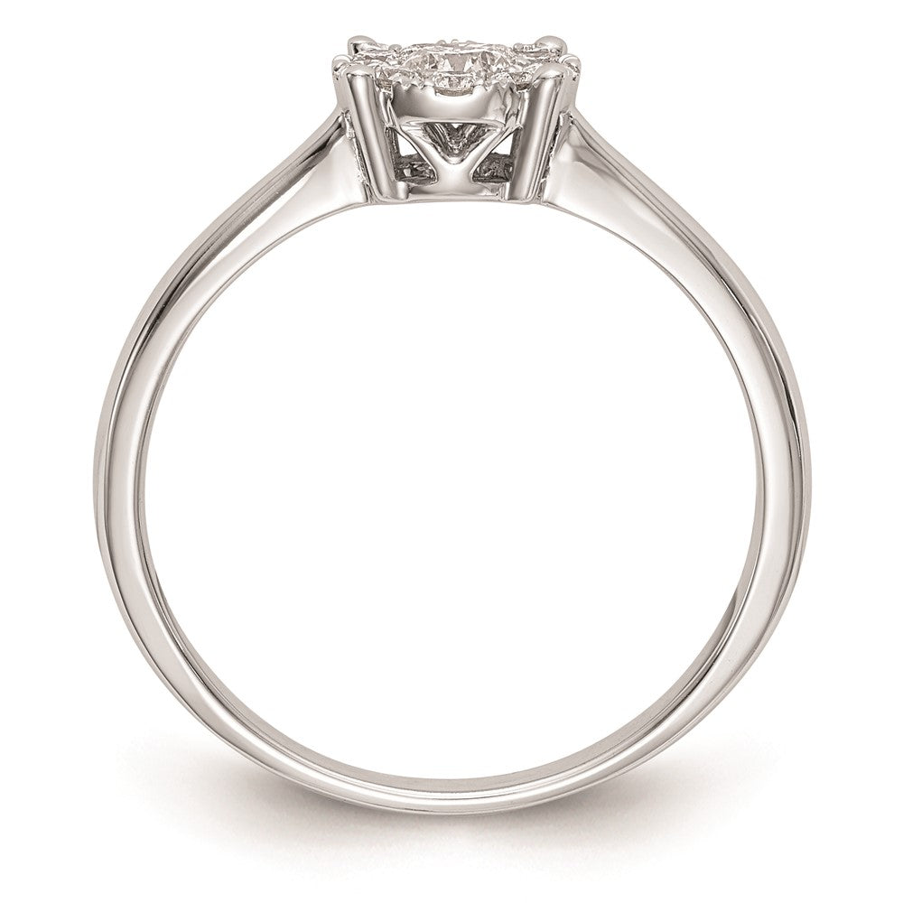 14K Weißgold Diamant-Cluster-Verlobungsring, echte Diamanten, komplett besetzt