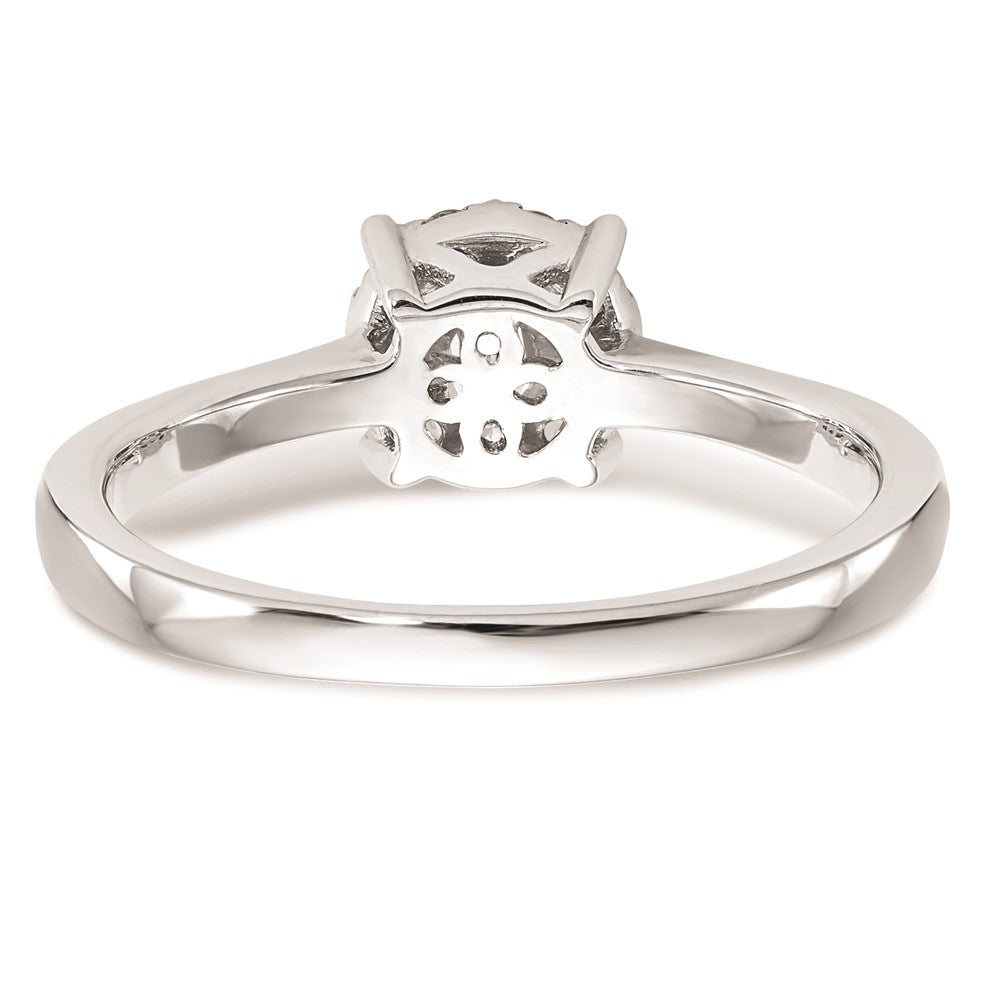 14K Weißgold Diamant-Cluster-Verlobungsring, echte Diamanten, komplett besetzt