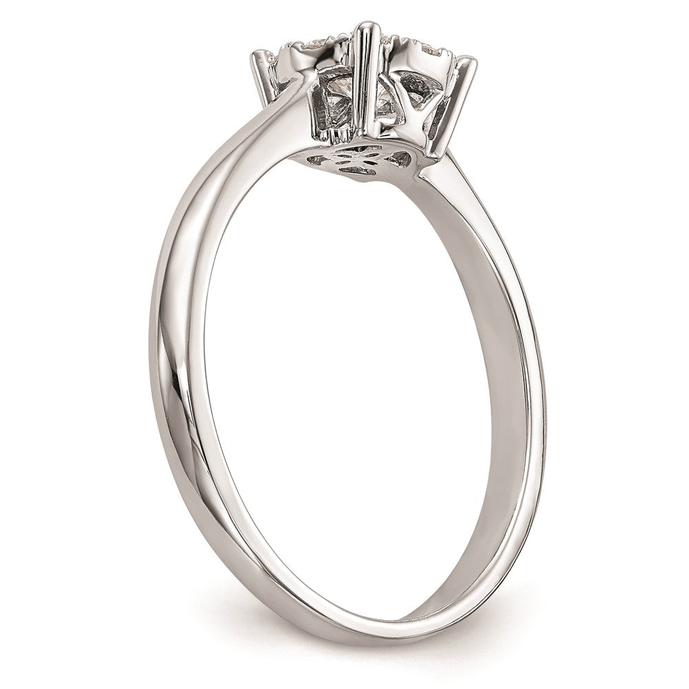 14K Weißgold Diamant-Cluster-Verlobungsring, echte Diamanten, komplett besetzt