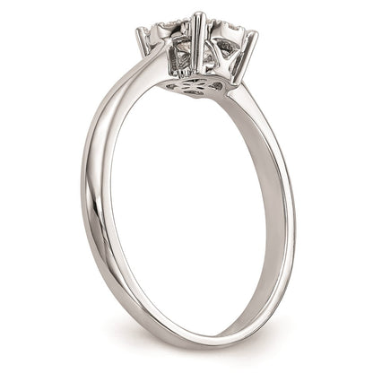 14K Weißgold Diamant-Cluster-Verlobungsring, echte Diamanten, komplett besetzt