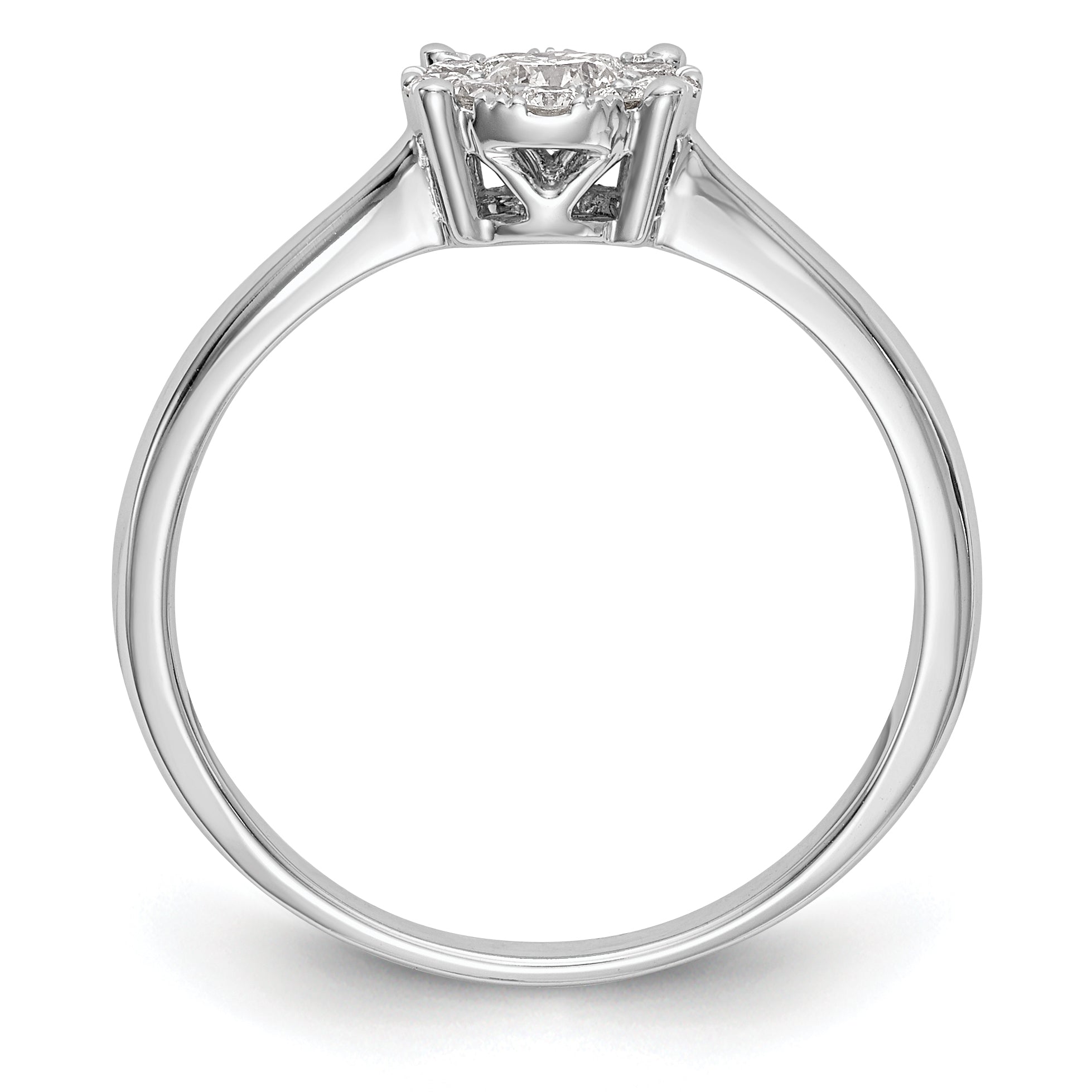 14K Weißgold Verlobungsring mit Diamant-Cluster aus laborgezüchteten Diamanten VS/SI+ G+