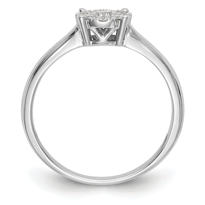 14K Weißgold Verlobungsring mit Diamant-Cluster aus laborgezüchteten Diamanten VS/SI+ G+