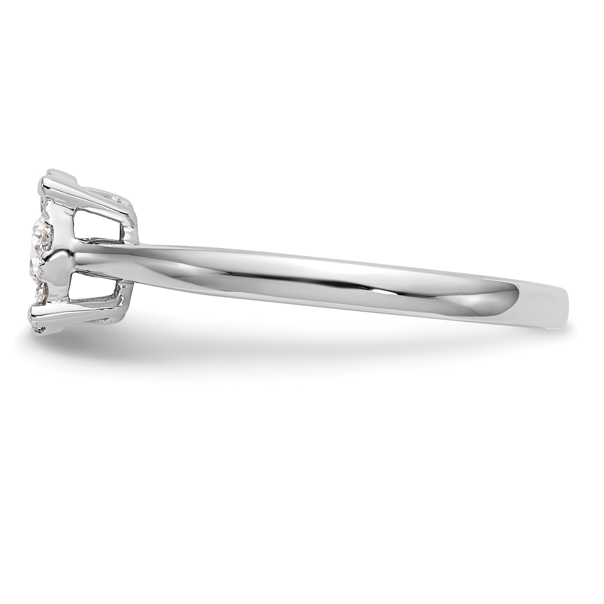 14K Weißgold Verlobungsring mit Diamant-Cluster aus laborgezüchteten Diamanten VS/SI+ G+