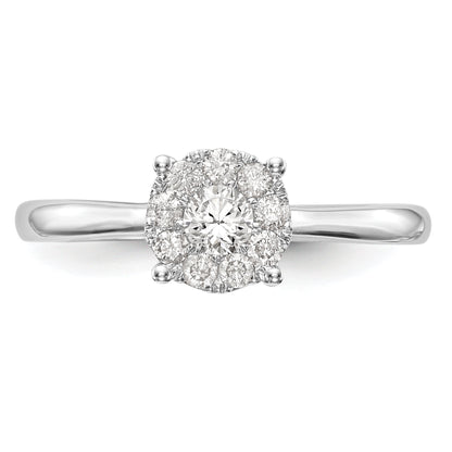 14K Weißgold Verlobungsring mit Diamant-Cluster aus laborgezüchteten Diamanten VS/SI+ G+