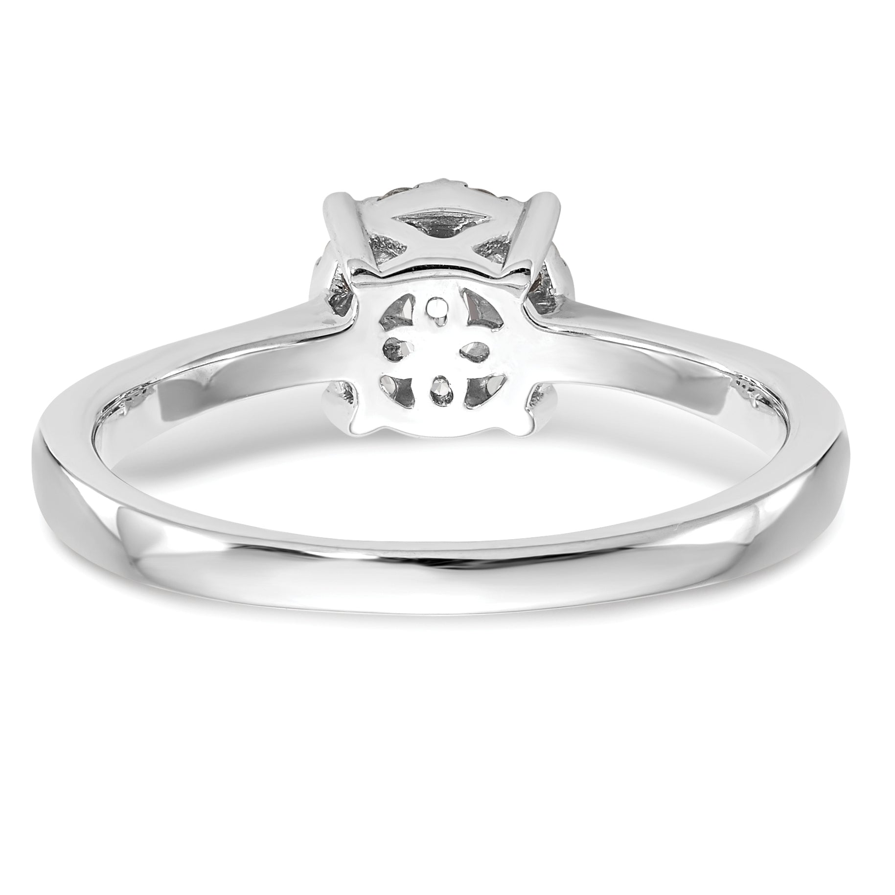 14K Weißgold Verlobungsring mit Diamant-Cluster aus laborgezüchteten Diamanten VS/SI+ G+