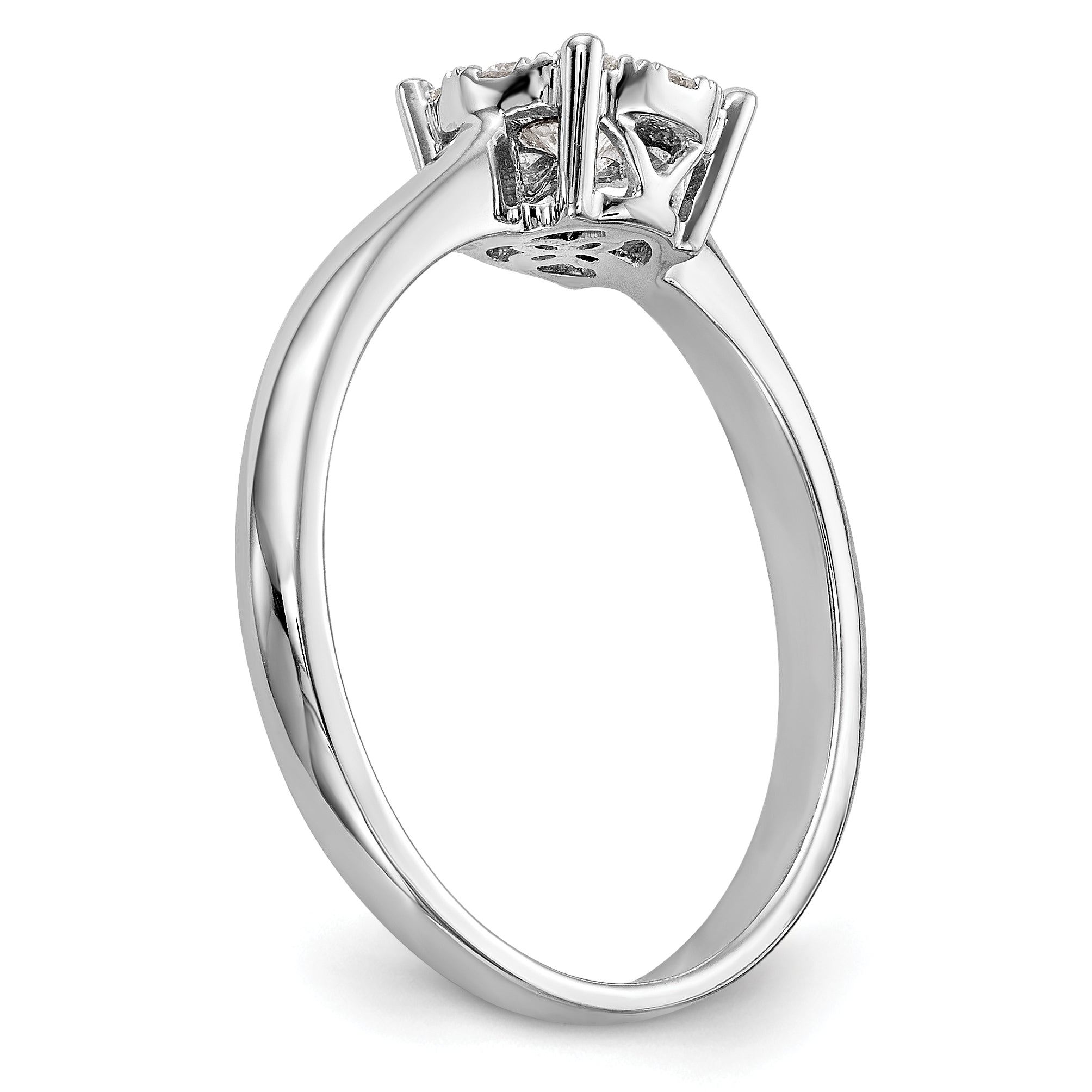 14K Weißgold Verlobungsring mit Diamant-Cluster aus laborgezüchteten Diamanten VS/SI+ G+