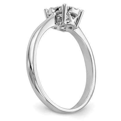14K Weißgold Verlobungsring mit Diamant-Cluster aus laborgezüchteten Diamanten VS/SI+ G+