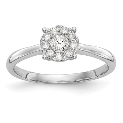 14K Weißgold Verlobungsring mit Diamant-Cluster aus laborgezüchteten Diamanten VS/SI+ G+