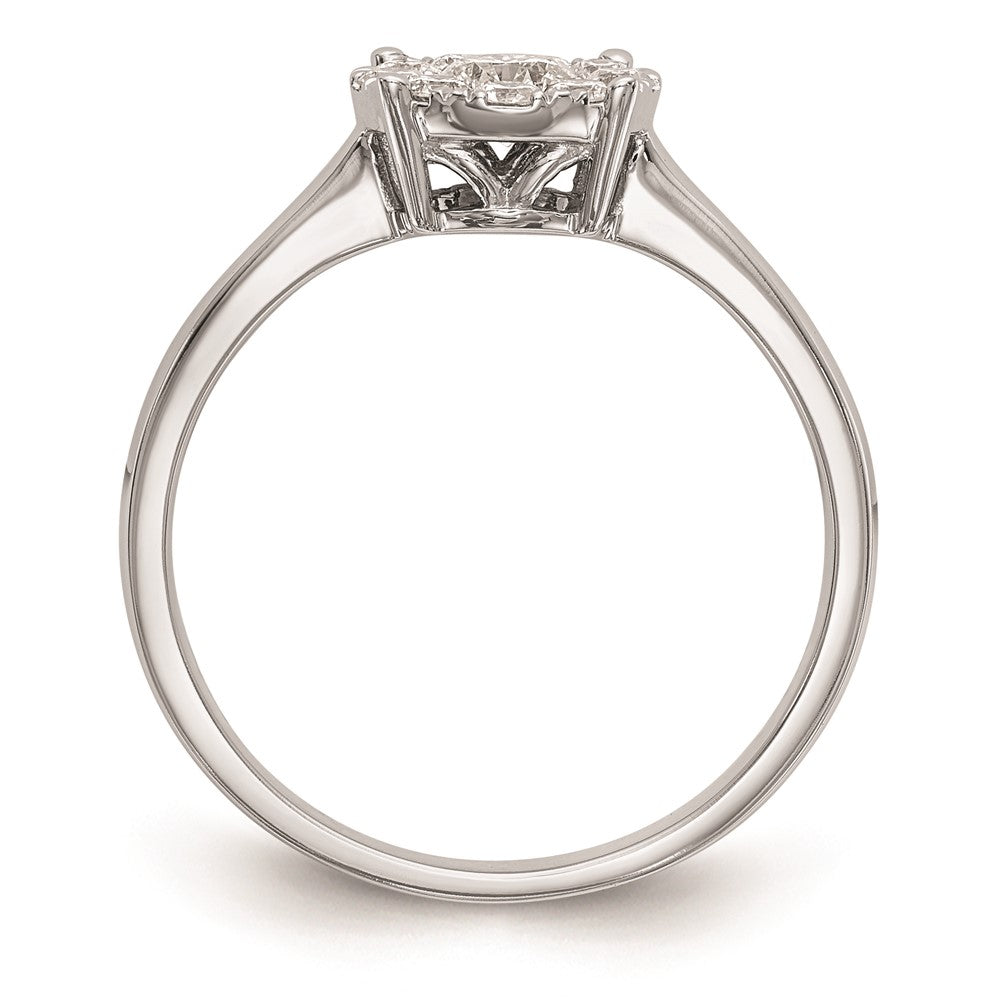 Verlobungsring aus 14K Weißgold mit natürlichen Diamanten im Cluster-Design, vollständig besetzt
