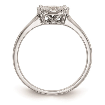 Verlobungsring aus 14K Weißgold mit natürlichen Diamanten im Cluster-Design, vollständig besetzt