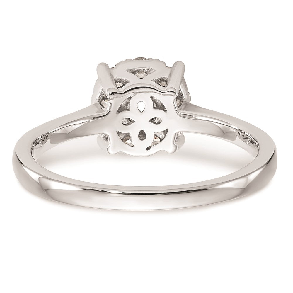 Verlobungsring aus 14K Weißgold mit natürlichen Diamanten im Cluster-Design, vollständig besetzt