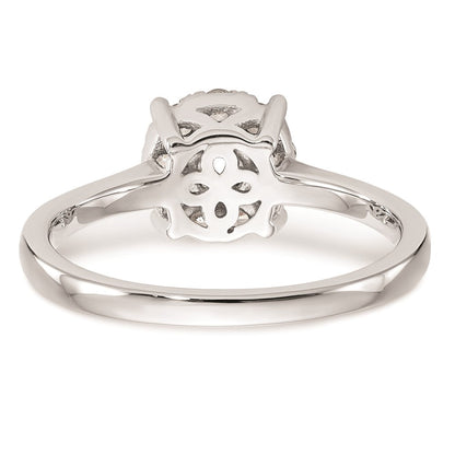 Verlobungsring aus 14K Weißgold mit natürlichen Diamanten im Cluster-Design, vollständig besetzt