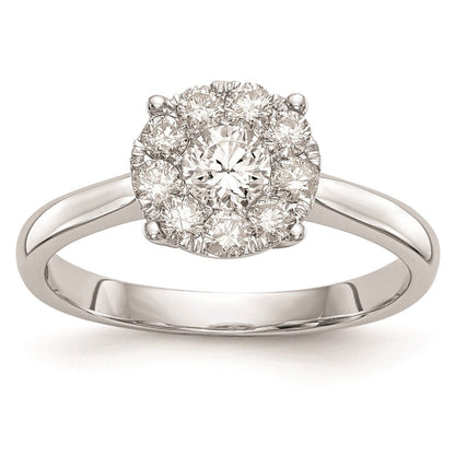 14K Weißgold Verlobungsring mit natürlichen Diamanten im Cluster-Design, komplett besetzt