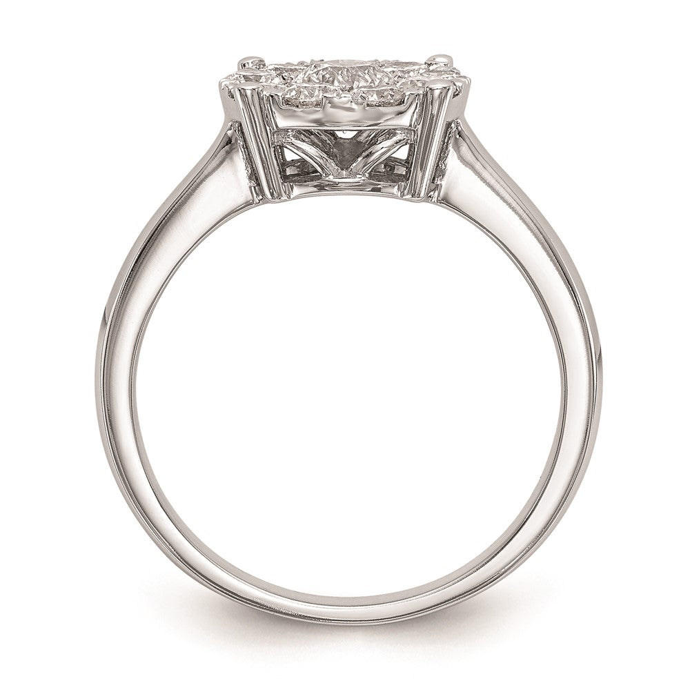 14K Weißgold Verlobungsring mit natürlichen Diamanten im Cluster-Design, vollständig besetzt
