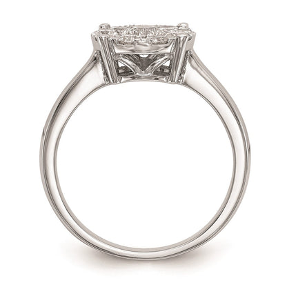 14K Weißgold Verlobungsring mit natürlichen Diamanten im Cluster-Design, vollständig besetzt