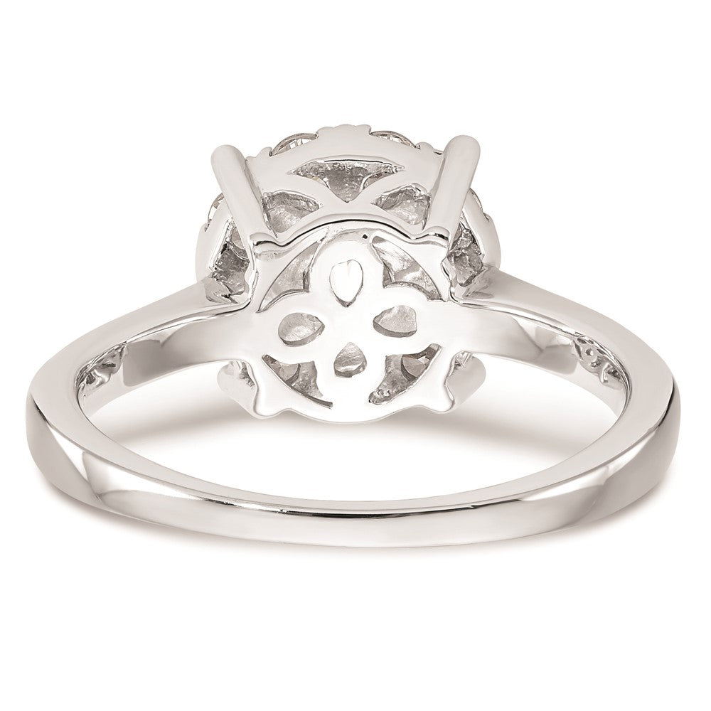 14K Weißgold Verlobungsring mit natürlichen Diamanten im Cluster-Design, vollständig besetzt