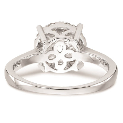 14K Weißgold Verlobungsring mit natürlichen Diamanten im Cluster-Design, vollständig besetzt