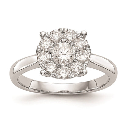 14K Weißgold Verlobungsring mit natürlichen Diamanten im Cluster-Design, vollständig besetzt