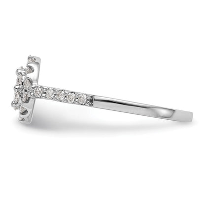 14K Weißgold Komplett Diamant Cluster Verlobungsring