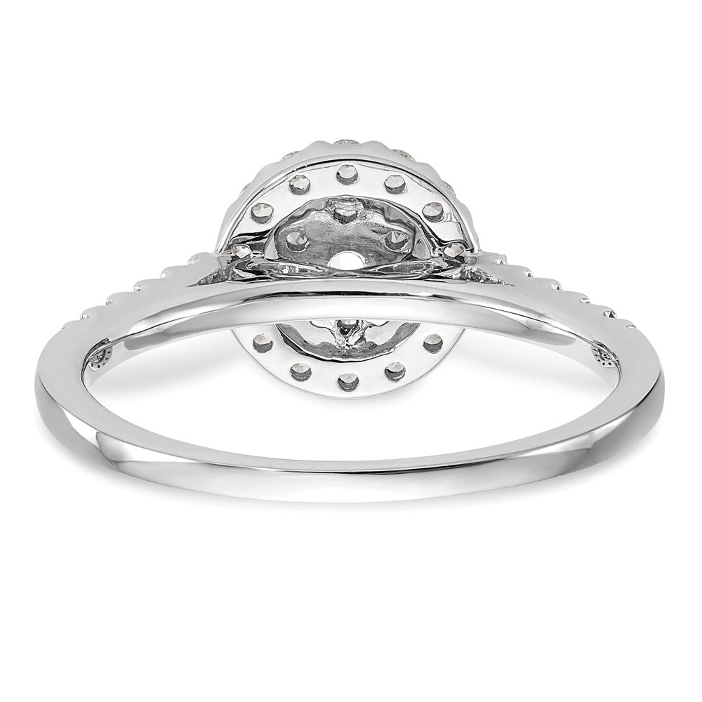 14K Weißgold Komplett Diamant Cluster Verlobungsring