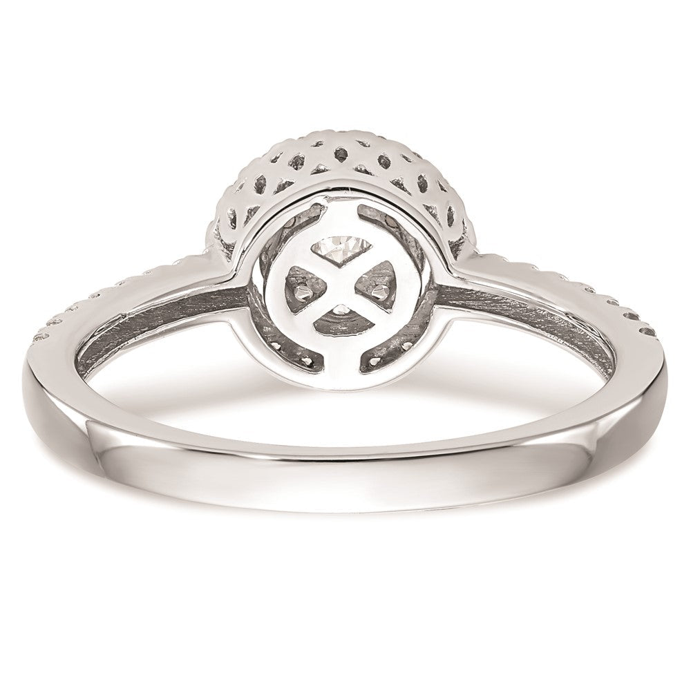 14K Weißgold Verlobungsring mit vollständigem Cluster aus echten Diamanten