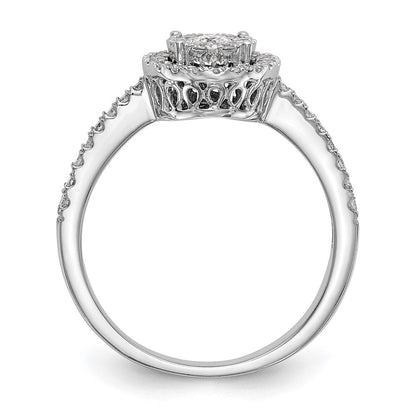 14K Weißgold Verlobungsring mit 0,5 ct. Cluster aus Labor-gezüchteten Diamanten VS/SI+ G+