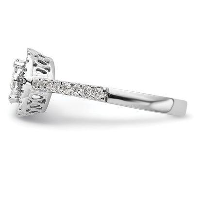 14K Weißgold Verlobungsring mit 0,5 ct. Cluster aus Labor-gezüchteten Diamanten VS/SI+ G+