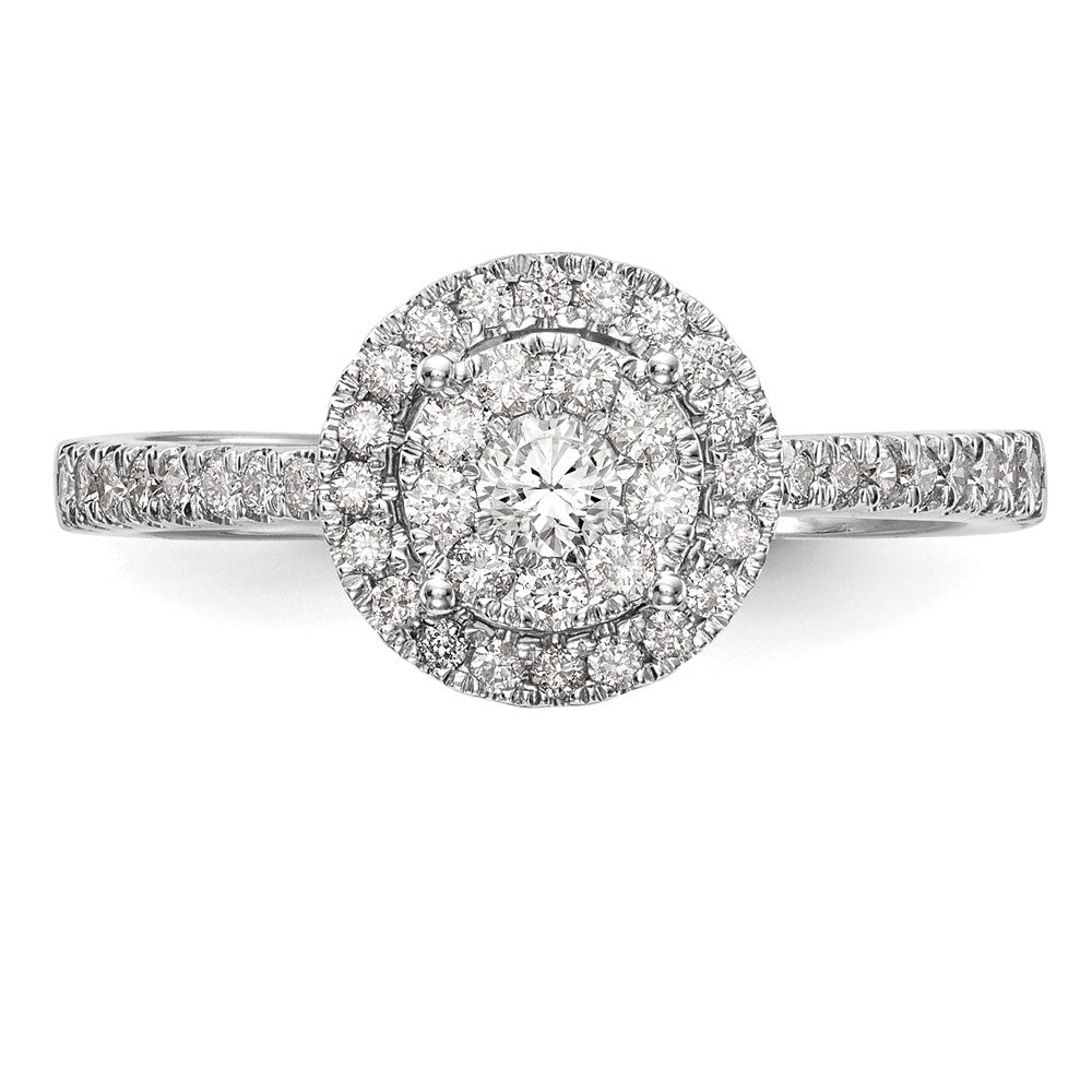 14K Weißgold Verlobungsring mit 0,5 ct. Cluster aus Labor-gezüchteten Diamanten VS/SI+ G+