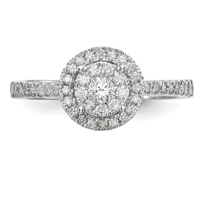 14K Weißgold Verlobungsring mit 0,5 ct. Cluster aus Labor-gezüchteten Diamanten VS/SI+ G+