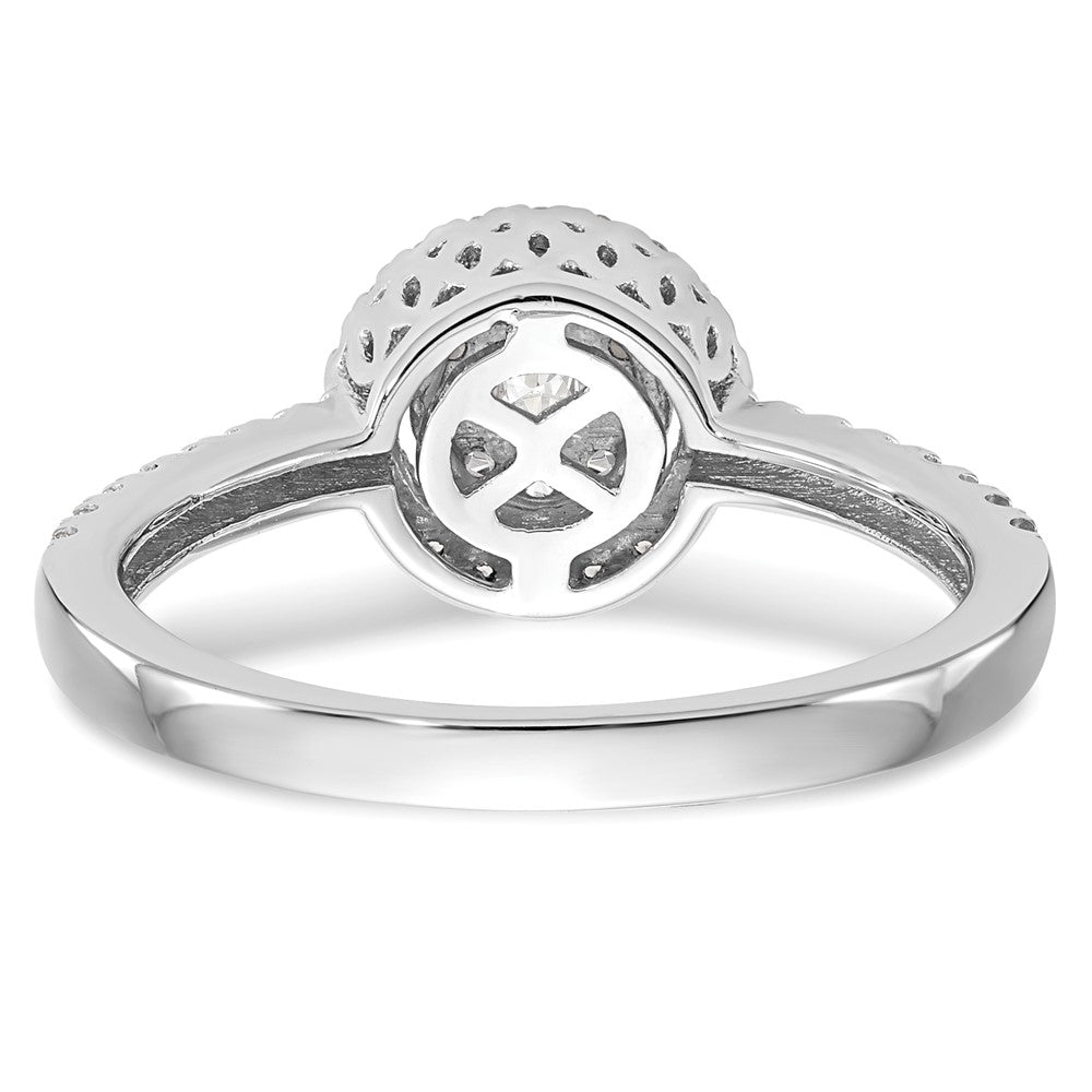 14K Weißgold Verlobungsring mit 0,5 ct. Cluster aus Labor-gezüchteten Diamanten VS/SI+ G+