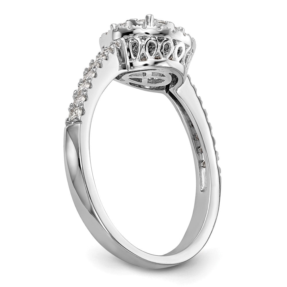 14K Weißgold Verlobungsring mit 0,5 ct. Cluster aus Labor-gezüchteten Diamanten VS/SI+ G+