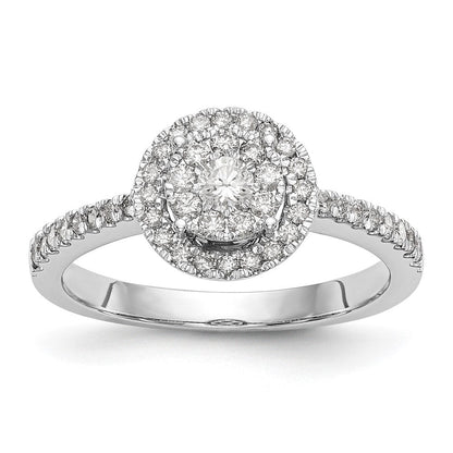 14K Weißgold Verlobungsring mit 0,5 ct. Cluster aus Labor-gezüchteten Diamanten VS/SI+ G+