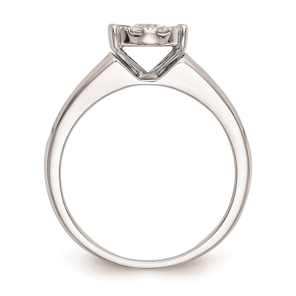 14K Weißgold Verlobungsring mit natürlichen Diamanten im Cluster-Design, komplett besetzt